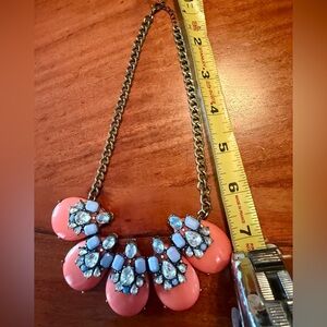 BaubleBar Coral and Blue Necklace